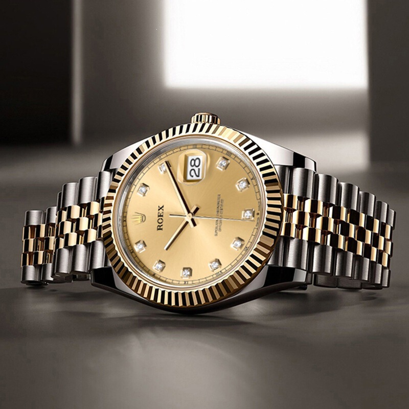 Swiss genuine ROEX men's fully automatic mechanical watch, business waterproof calendar luminous stainless steel wristwatch for men