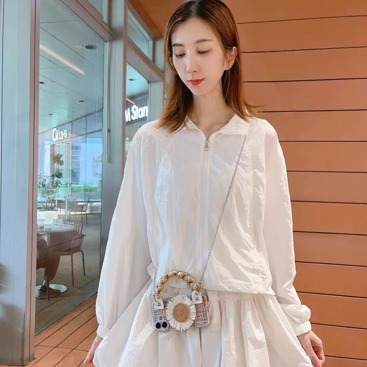 Pulsera de flor tejida de verano para iPhone 16ProMax funda para teléfono móvil 14 Apple 15 diagonal 13 femenino 16