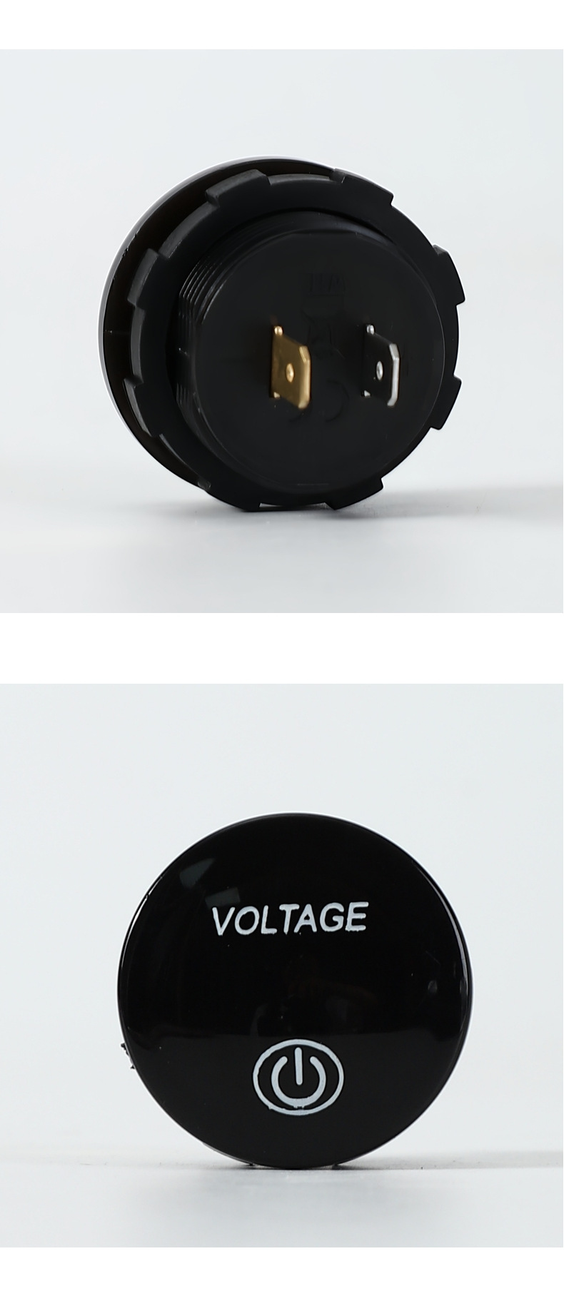 Car-Mounted Circular Led Digital Display Voltmeter with Touch Screen Switch, Dc Voltage Detection Instrument for Car and Motorcycle Modification