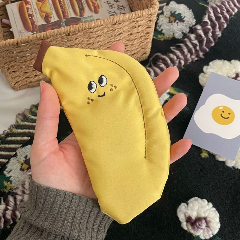 Cute Small Banana Handmade Coin Purse Cartoon Girl's Heart Mini Canvas Certificate Headset Storage Student Bag Pendant