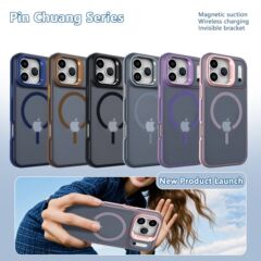 17适用iPhone16pm品创肤感摄像头支架15壳14苹果13防摔12手机壳11