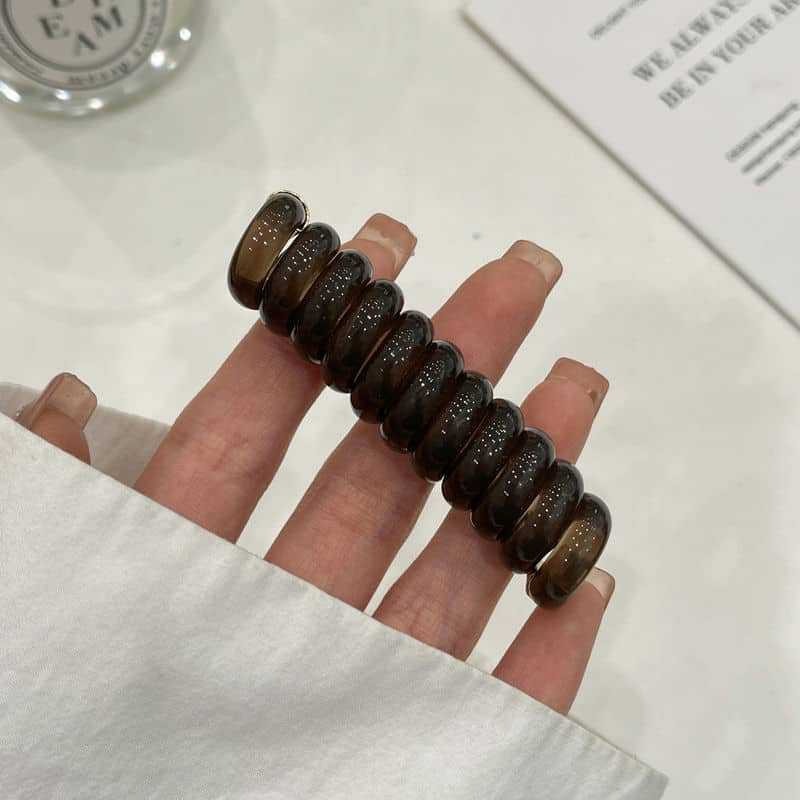 Cabeza coreana simple y de alta calidad linda línea telefónica de punto de onda de verano temperamento fresco cuerda de cabello diaria duradera