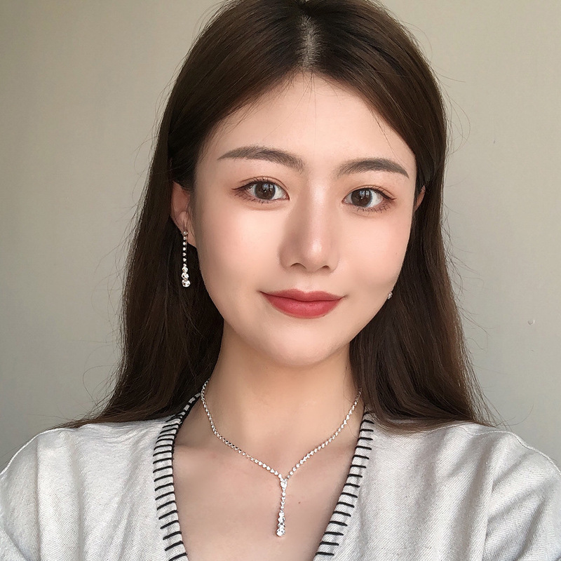 Factory Direct Approval Fashion Wedding Wedding Photography Accessories Earrings Necklace Bracelet Set Combination Multiple Choice