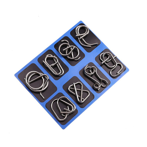 Same-day shipping student educational intelligence children's unlocking ring puzzle toy Lu Ban lock intellectual puzzle 24-piece set nine-linked rings