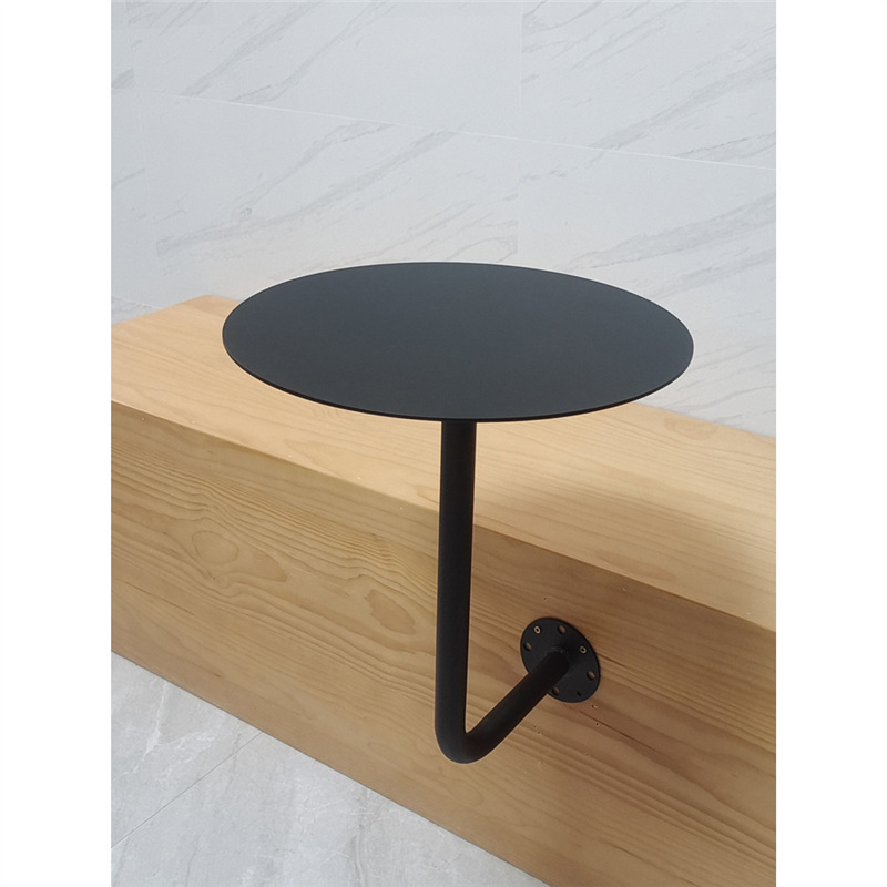 American Industrial Style Milk Tea Shop Wall-Mounted Small Round Table Table Internet Celebrity Side Table Black Dining Table Wall-Mounted