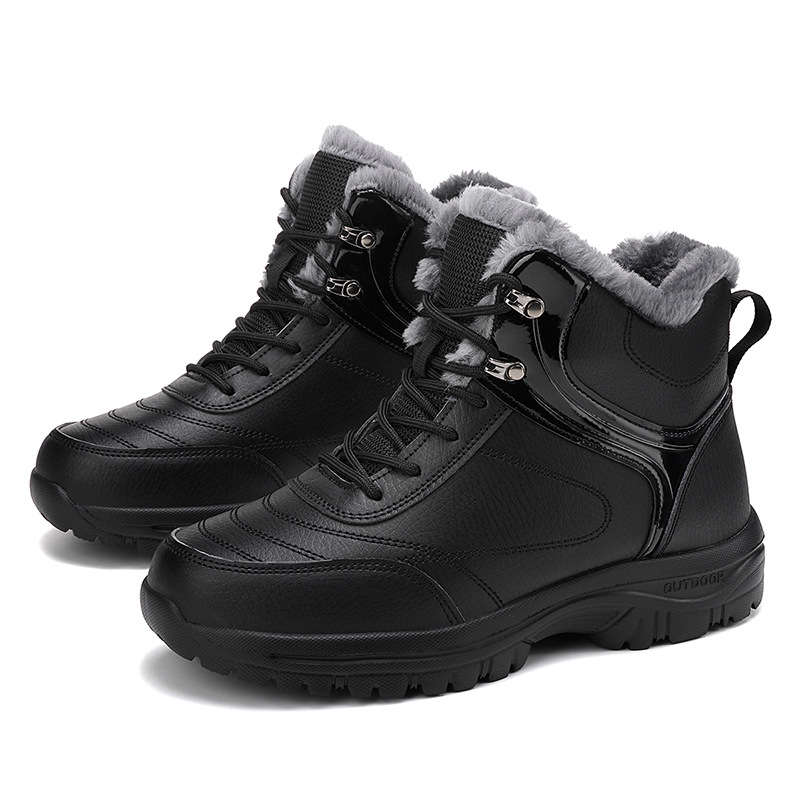 Zapatos de invierno para hombres de mediana edad, botas de nieve para hombres, zapatos de montaña cálidos resistentes al frío al aire libre, zapatos casuales impermeables para hombres image 2