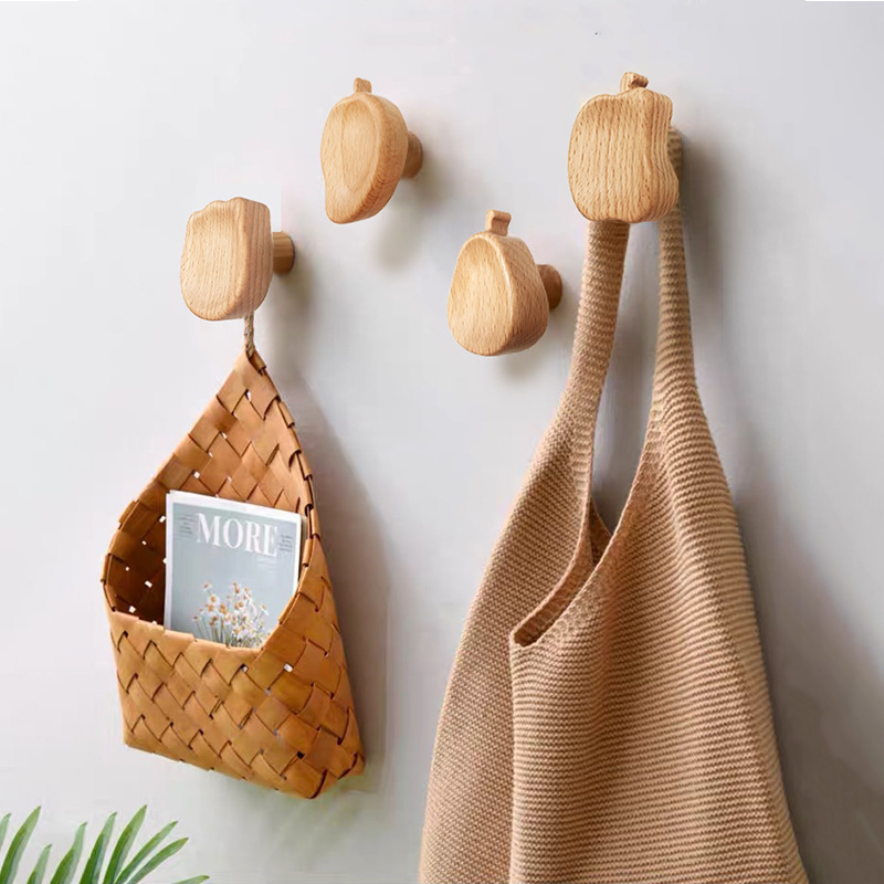 Solid Wood Bear-Shaped Fruit-Shaped Coat Hook, No-Drill Installation, North American Black Walnut Beech Wood Adhesive Hook, Entryway Single Hook for Coats and Hats, Wholesale Solid Wood Bear-Shaped Fruit-Shaped Coat Hook, No-Drill Installation, North American Black Walnut Beech Wood Adhesive Hook, Entryway Single Hook for Coats and Hats, Wholesale