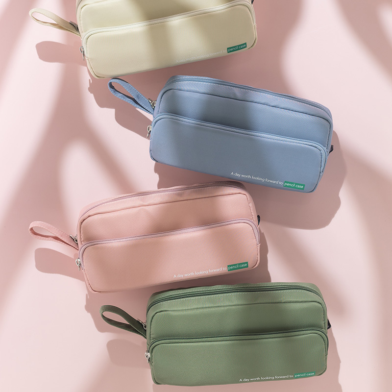 安蔻简约笔袋ins日系大容量初中小学生女孩高颜值铅笔文具盒|ru
