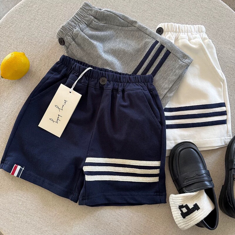 Children's 2025 Casual Sports Shorts for Summer, Baby Cotton Mid-Length Loose Trendy Boys' Knee-Length Thin Shorts