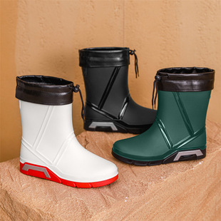 Cross-border fashion rain shoes men's outdoor wear all-match waterproof shoes rainy day travel outdoor fishing shoes non-slip kitchen rubber shoes men