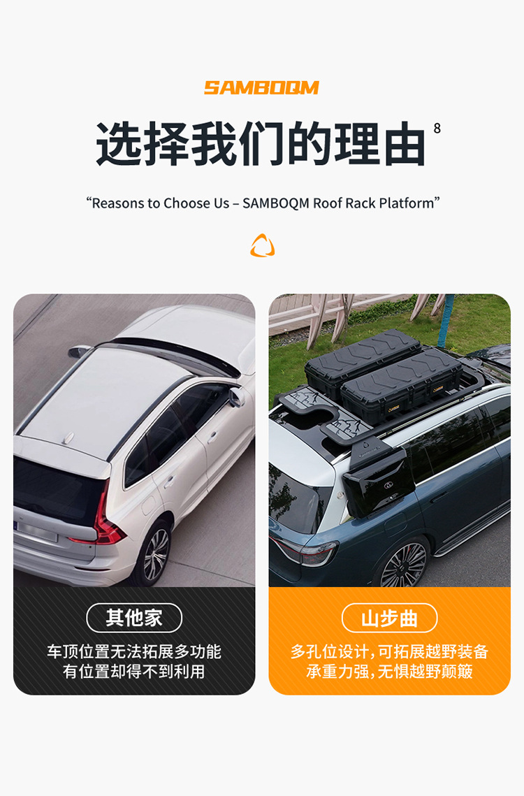 Ask the world M9 roof rack roof frame ladder school bag side account equipment box mountain step curve roof platform travel ladder