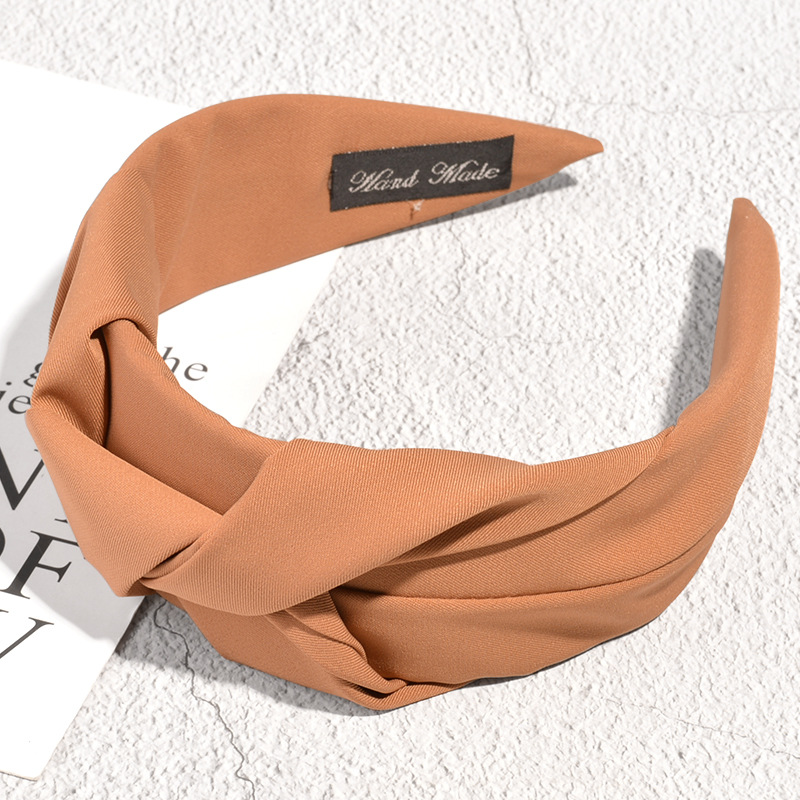 125g Weight Headwear Classification Housewarming, Anniversary, Business, Wedding Occasion Geometric Pattern Women'S Gender Fashion Style Khaki, Sky Blue, Caramel, Beige, Pink, Green, Grass Green, Yellow, Black Color Retro Solid Color Knotted Fabric Headband 14