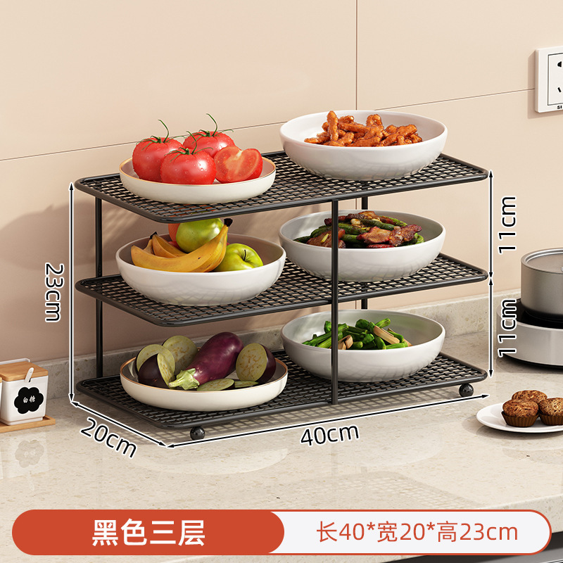 Platos de cocina de mesa multicapa estante de almacenamiento de platos domésticos multifuncional platos de cocina de platos