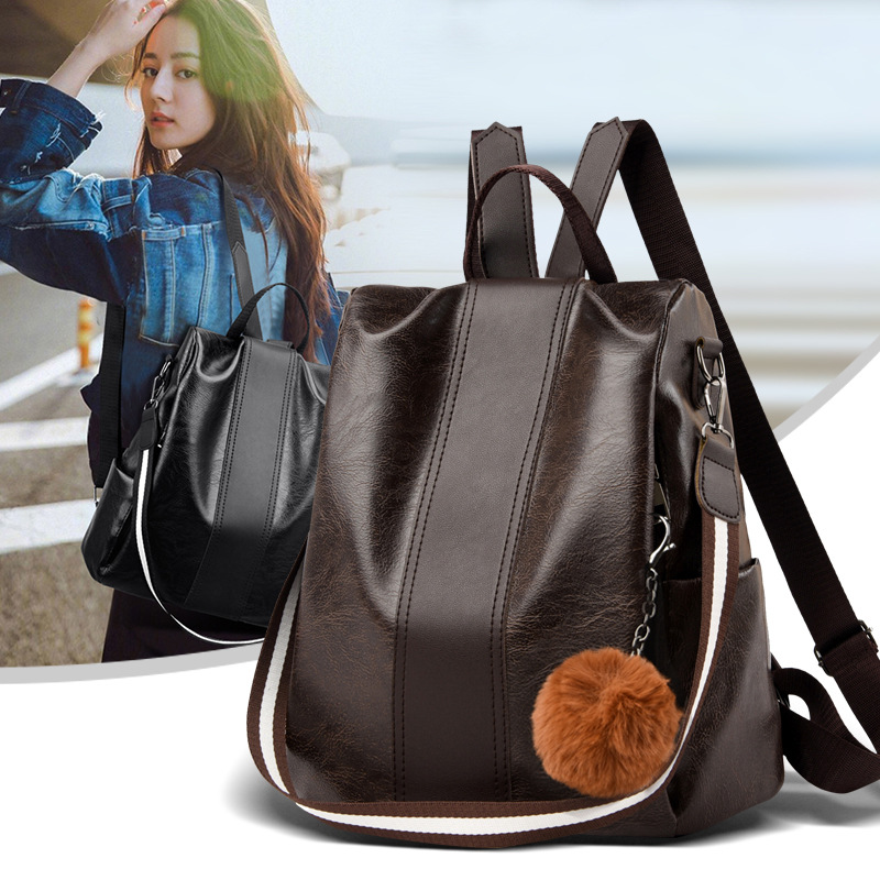 Mochila de mujer 2022, diseño europeo y americano, cuero suave texturizado, gran capacidad, mochila de viaje de comercio exterior