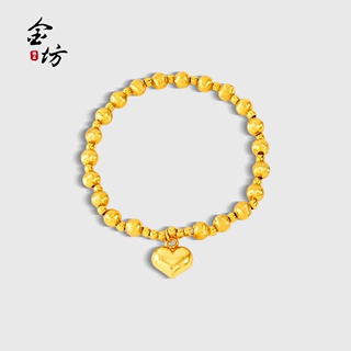 越南沙金拉丝猫眼爱心圆珠手链女款金店同款轻奢百搭手饰现货批发