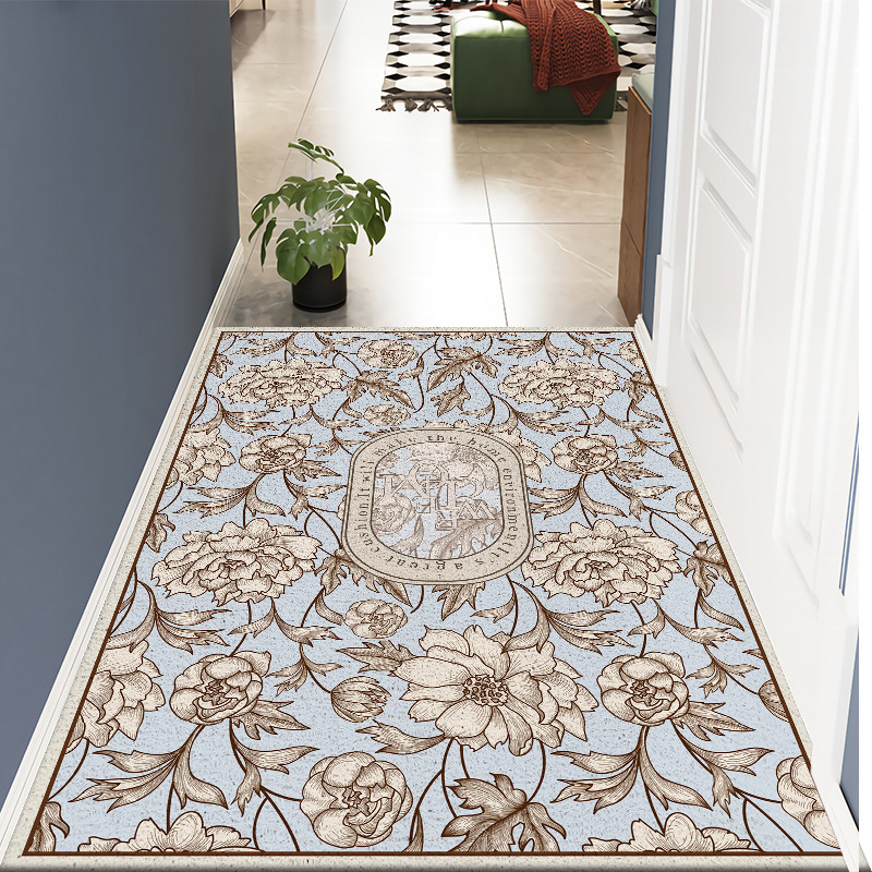 American lujo ligero cortar anillo de seda alfombra puerta raspar barro tierra alfombra antideslizante hogar alfombra de suelo