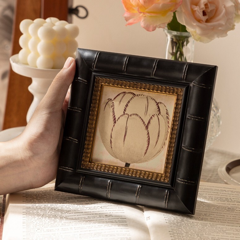 Black Antique Solid Wood Photo Frame Decorative Picture Frame Wall Hanging Retro Oil Painting Empty Frame Outer Frame Classy Mounting Custom Size