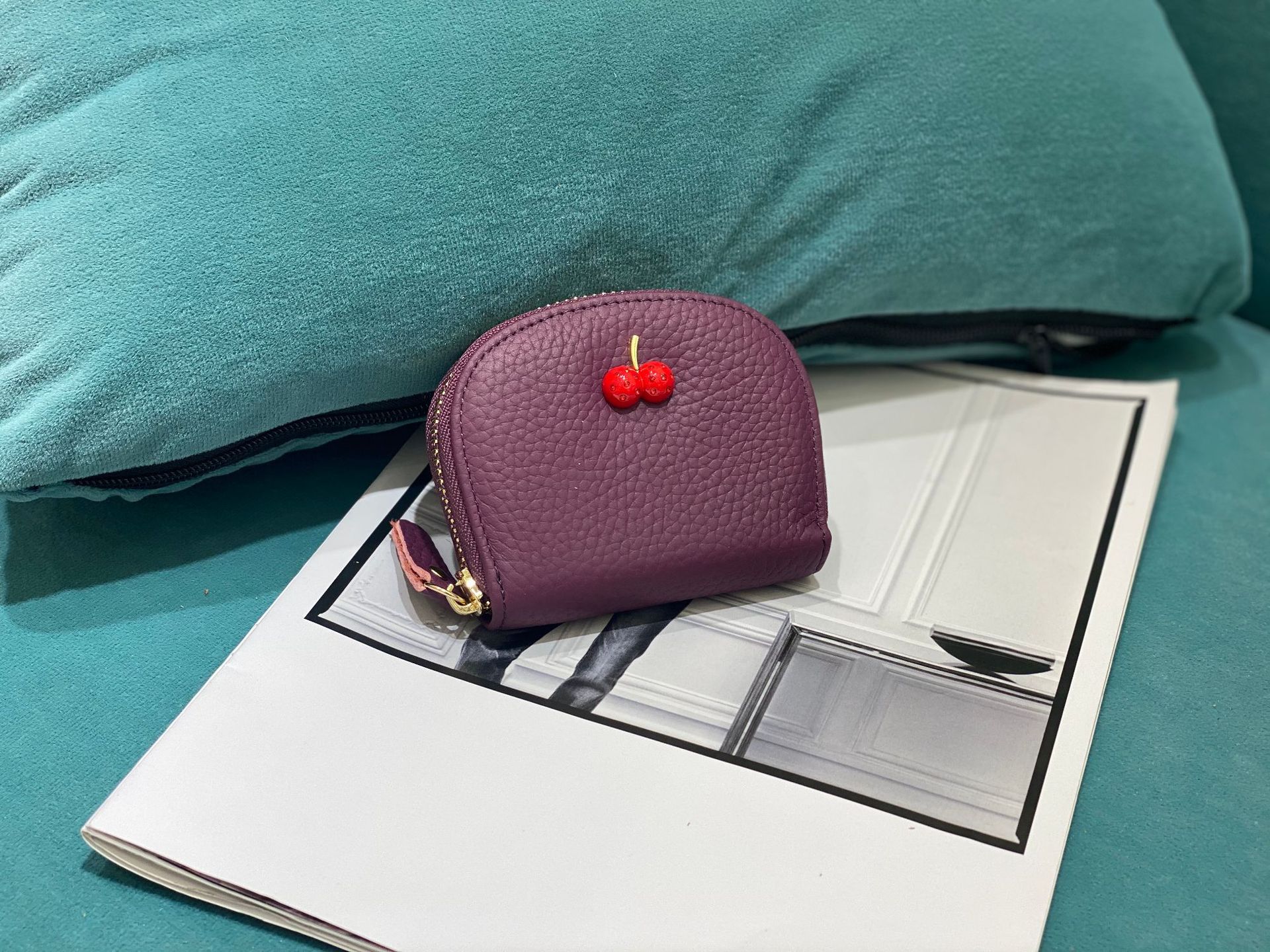 頭層牛皮女士卡包2021新款拉鏈真皮手包多卡位簡約卡夾