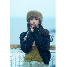 返 2025冬季新款韩国设计师noco*tent杨超越同款简约波点针织衫