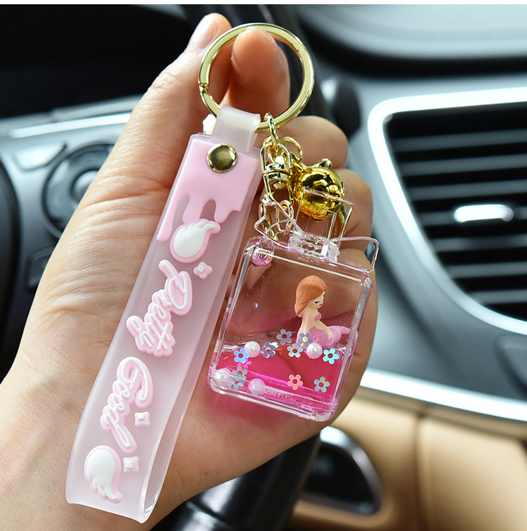 Cartoon Style Mermaid Perfume Bottle Arylic Metal Unisex Bag Pendant Keychain display picture 2
