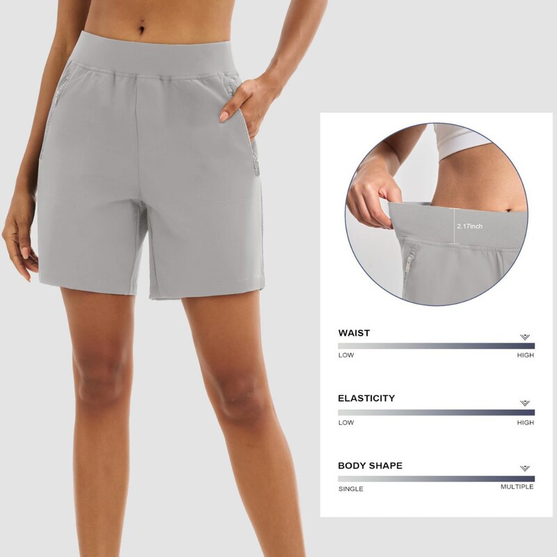 Foreign Trade Women's High Waist Hiking Golf Shorts, Lightweight Stretch Sports Running Shorts