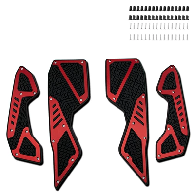 25 Models of Yamaha Nmax155 Modified Aluminum Alloy Pedals with Rubber Anti-Slip and Anti-Fall Rubber Pedal Foot Pads (Motorcycle pedals) - red