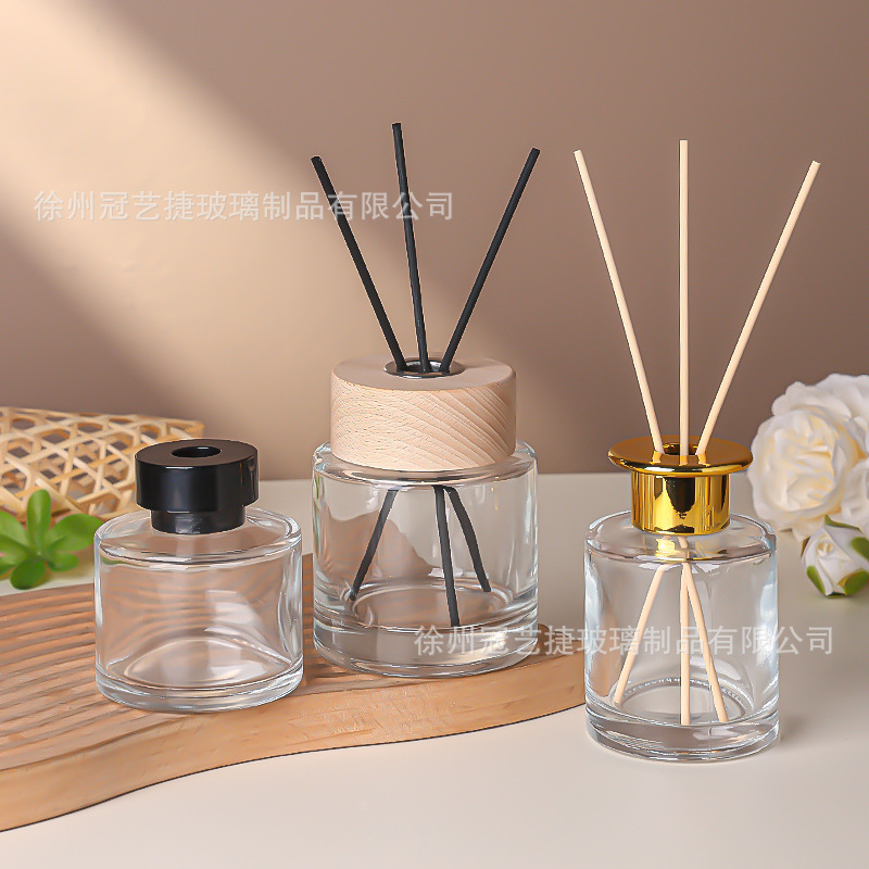 Spot botella de aromaterapia cilíndrica 100ml botella vacía de aromaterapia botella volatilizadora de perfume decoración de botella de incienso de expansión sin fuego interior