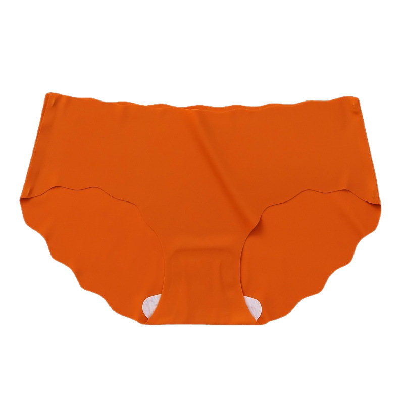 Ropa interior de niña sin costuras de seda de hielo color sólido transpirable más tamaño cintura media-baja calzoncillos de una pieza para mujer al por mayor