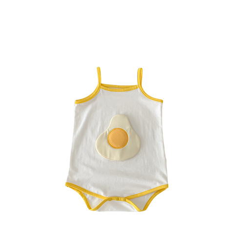 Newborn Baby Summer Strappy Thin Cotton Cute Unisex Toddler Sleeveless Romper Climbing Suit