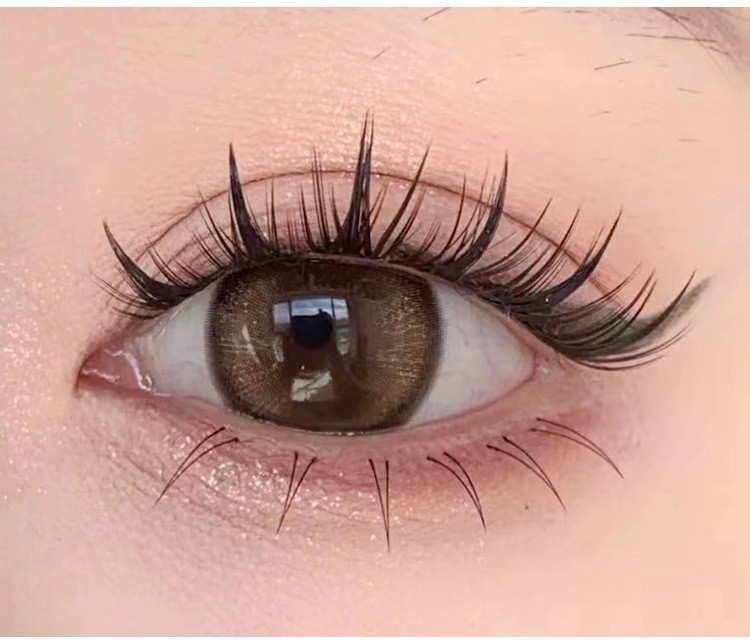 Mengjie Shangpin Double-pointed wheat ear False eyelashes: A Lazy person's trilogy. Single cluster comic segmented natural fine stem eyelashes undefined