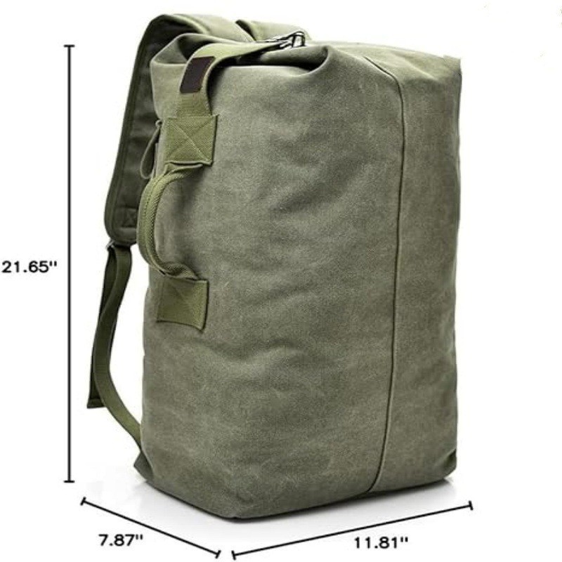 Mochila de hombro para hombres cubo de lona montaña viaje al aire libre deportivo multifuncional bolsa de equipaje de gran capacidad portátil