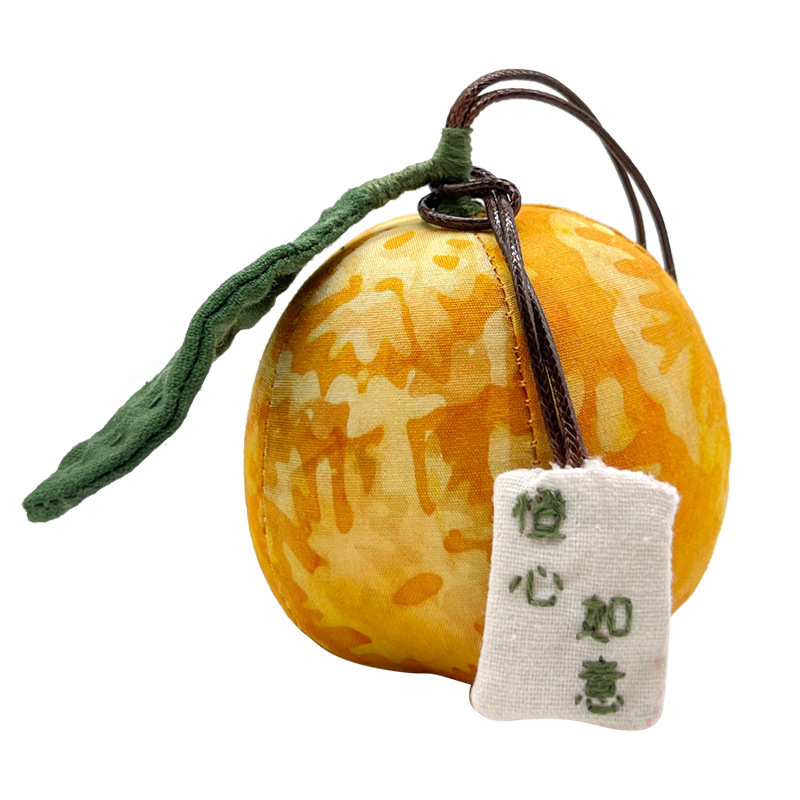 Colgante de bolsas naranjas Lu bordado a mano DIY material paquete de frutas adornos creativos bordados bolsas de moxa colgante