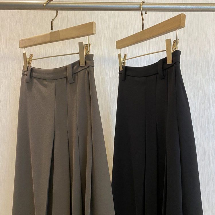 Keep It for Yourself! the Fashionable Elegant Is so Beautiful~ Early Autumn French Side Accordion Pleated Design Mid-Length Pleated Skirt