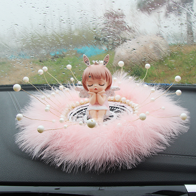 Adornos de coche Annie de diamantes adornos de coche ángel resina linda niña de dibujos animados interior del coche regalo de cumpleaños