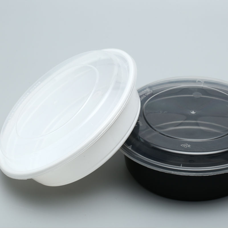 750ML American style rectangle disposable Lunch box 900ML Take-out food Packing box circular black Lunch box Soup bowl