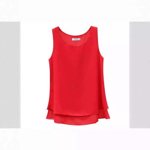 Sheer double-layer spaghetti strap black sleeveless top women's base shirt outerwear innerwear loose sheer shirt