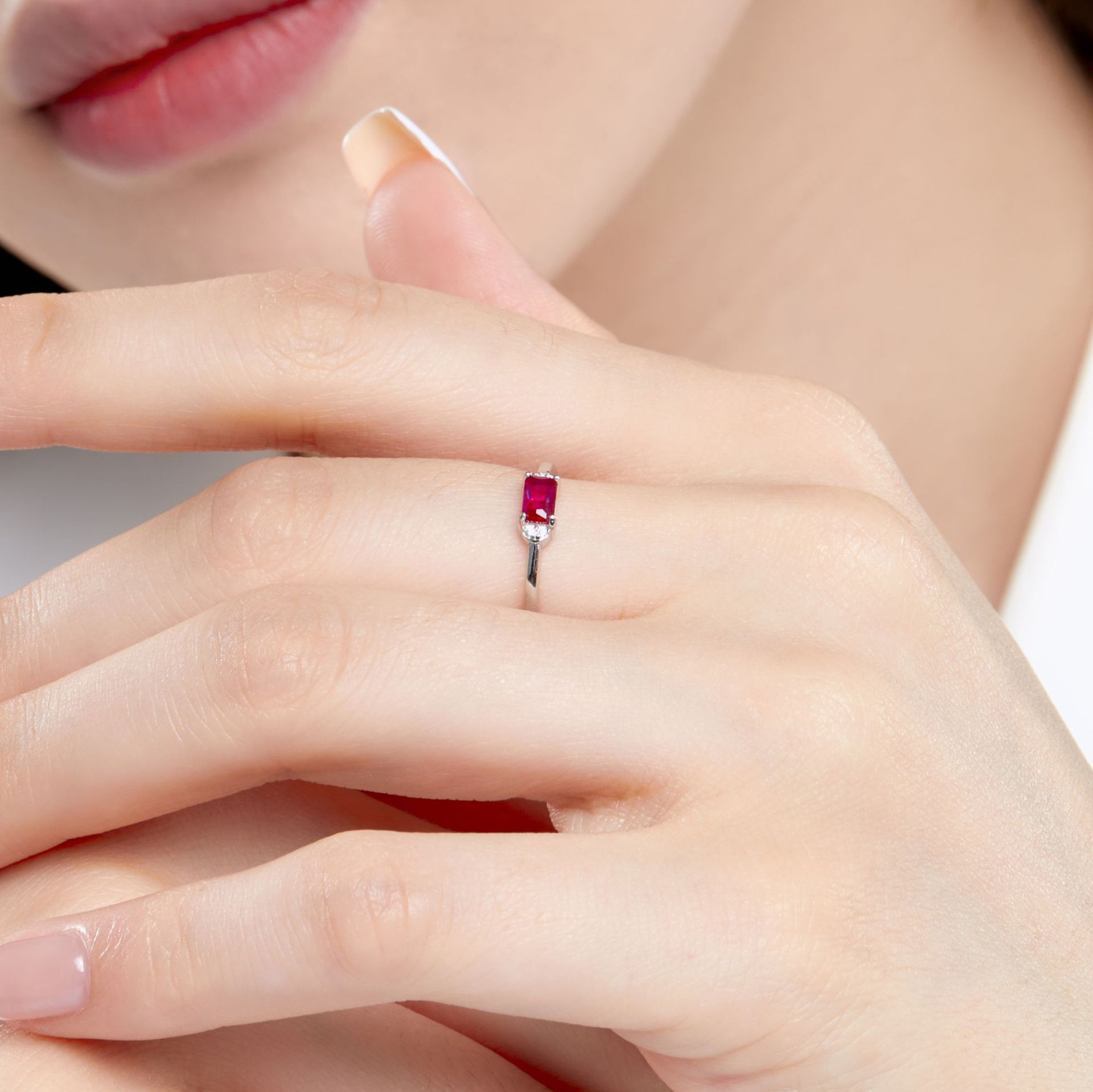 Simple Style Geometric Silver Plating Zircon Open Ring