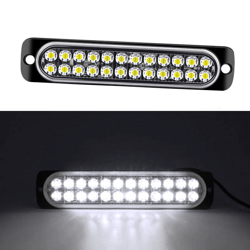 Dual fila 24 lámparas de advertencia de camión 24LED estallar lámparas laterales ultra delgadas