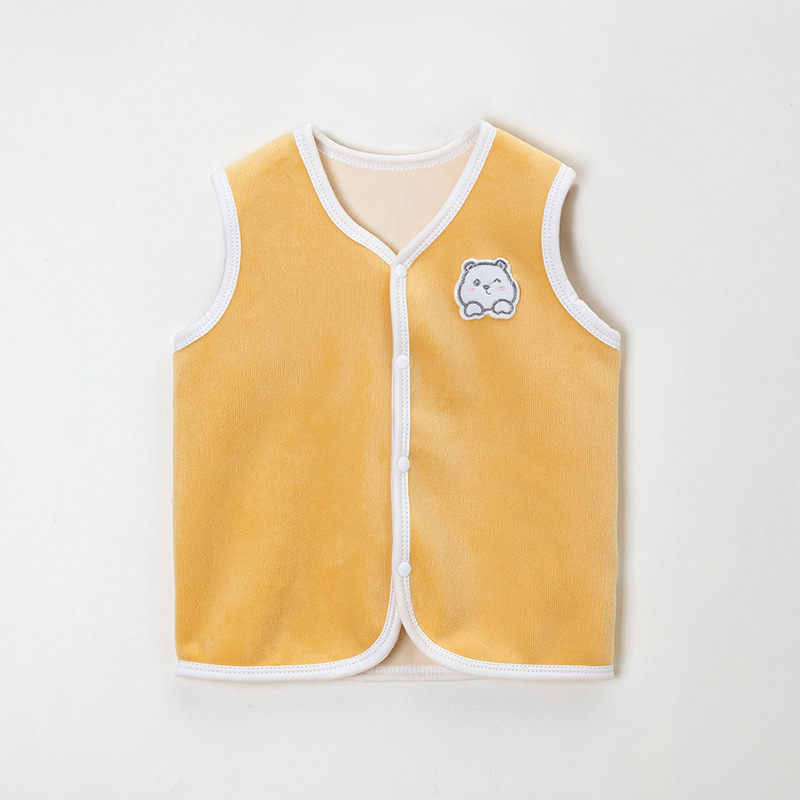 【Liquidación】Chaleco infantil forrado de lana y engrosado, elegante chaleco de piel para niñas, ropa exterior para bebés, chaleco para niños para primavera y otoño.