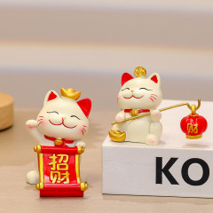 新年のお土産招き猫携帯電話スタンド癒し系解凍事務ステーション装飾国潮猫小置物
