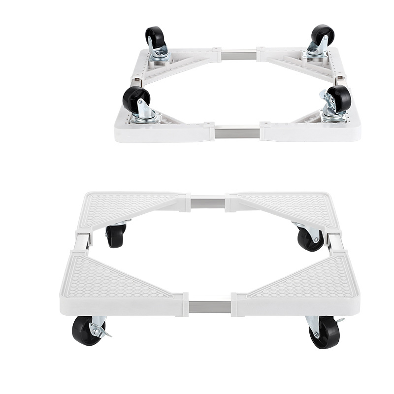 Universal lavadora soporte de base aumentada telescópica móvil polea de almacenamiento rack trípode hogar rodillo refrigerador soporte