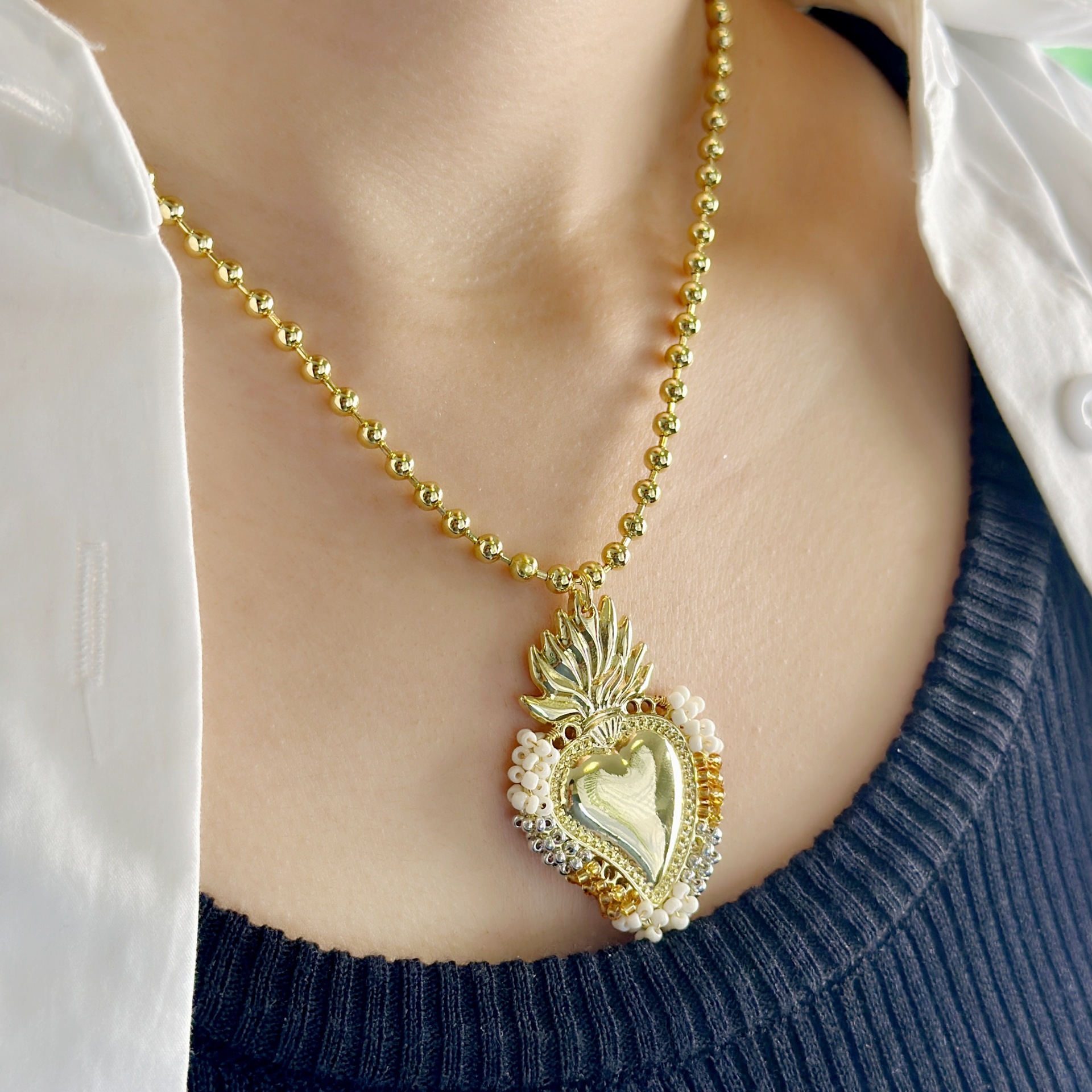 Daily Occasion Copper Heart Shape Pendant Necklace