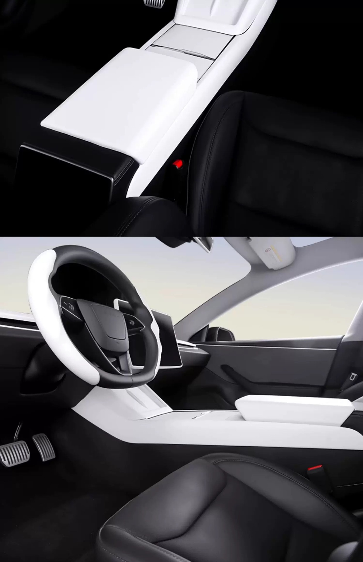 Suitable for the New Version of Model Y/3 Center Console Side Trim Interior Modification Yl Wireless Charging Decorative Carbon Fiber