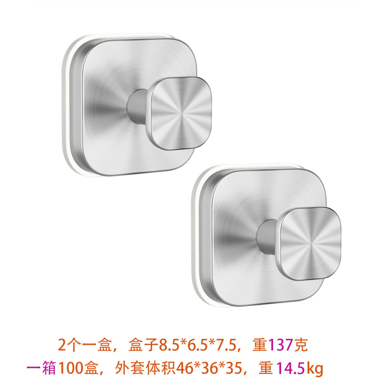 クロスボーダーステンレス鋼吸盤フック金属フック強粘着フックコートフックバスローブフックホルダー浴室キッチン|undefined