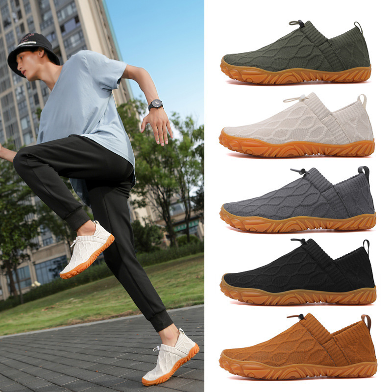 Cross-Border New Outdoor Barefoot Fly-Knit Sports Shoes for Men, Non-Slip, Breathable, Comfortable, Multi-Functional Dance Fitness Yoga Shoes