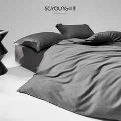 Scandinavian Minimalist Style 100S Long Staple Cotton Satin Four-Piece Set Pure Cotton All-Cotton Bed Sheet Duvet Cover Pillowcase Three-Piece Set Nudist