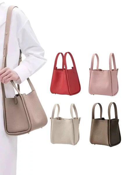 [In Stock] Songshan Xia Cai Lanzhi Medium Series Cowhide Handbag Crossbody Versatile Large Capacity Bucket Bag Songshan