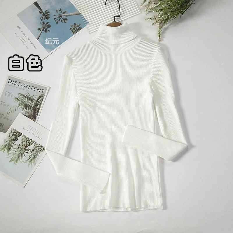 knitted fitted sweater, turtleneck, midweight slim fit