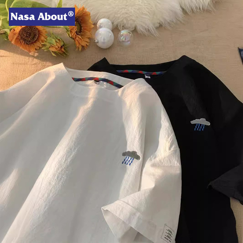 NASA Short-sleeved T-shirt Men's Summer Thin Simple Loose plus size Fashion Brand Casual Loose Half-sleeved Fashionable Top NASA Short-sleeved T-shirt Men's Summer Thin Simple Loose plus size Fashion Brand Casual Loose Half-sleeved Fashionable Top