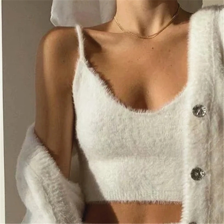 single-breasted loose wool knit sweater   NSHS36995